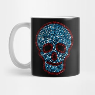 Blue Sequins Skull Mug